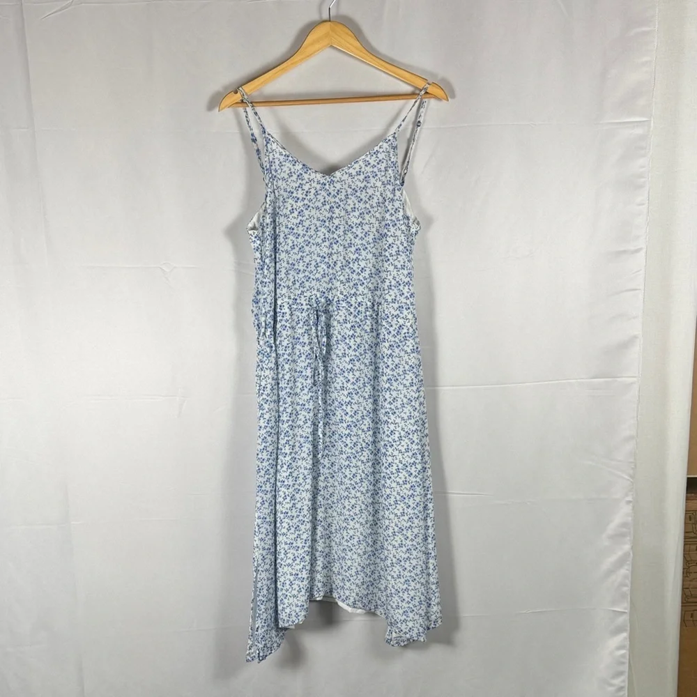 Reistor‎ Midi Dress MED Ditsy Floral Tie Waist Cupro Cottagecore Garden Prairie